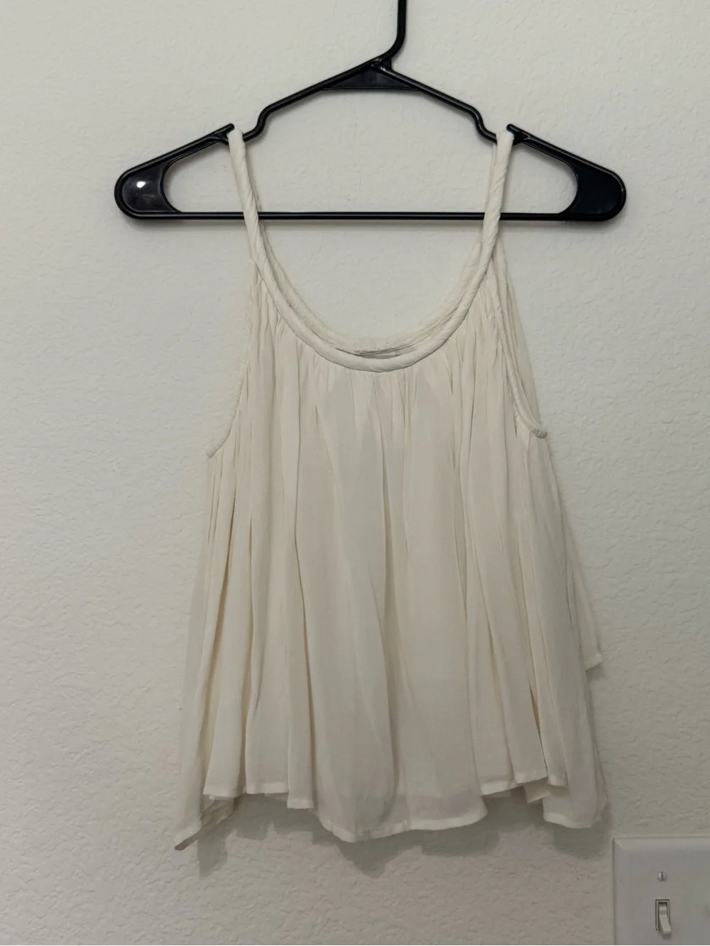 NWT LOFT Cream Braided Strap Pleated Camisole